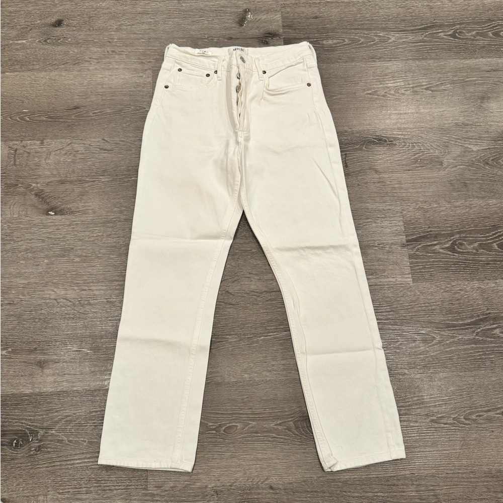 Agolde Straight Leg Jeans in Off-White